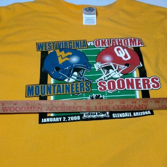 WVU Mountaineers vs Oklahoma Sooners Fiesta Bowl Shirt Large Fiesta Bowl 2008 - Picture 4 of 12